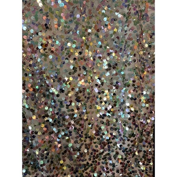 Maggy London Women's Long Sleeve Back V-Neck Sequin Dress - 4 - Picture 6 of 8